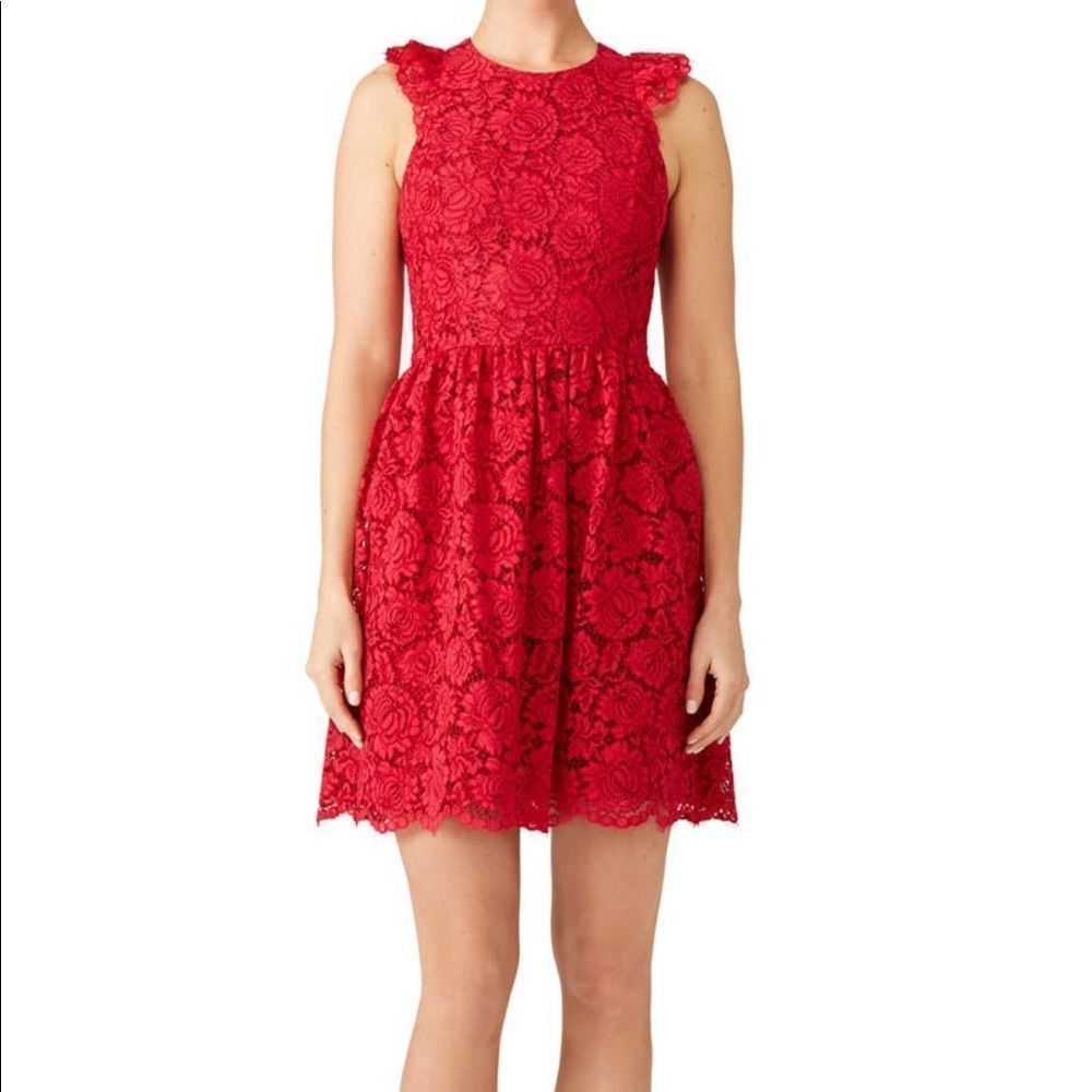 Nha Khanh red Kinsley lace dress